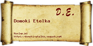 Domoki Etelka névjegykártya
